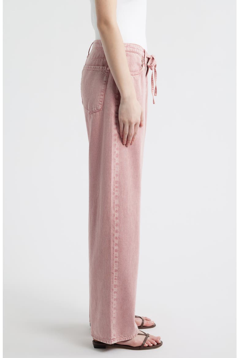 Featherweight Phoebe Drawstring Wide Leg Jeans, Alternate, color, RASPBERY