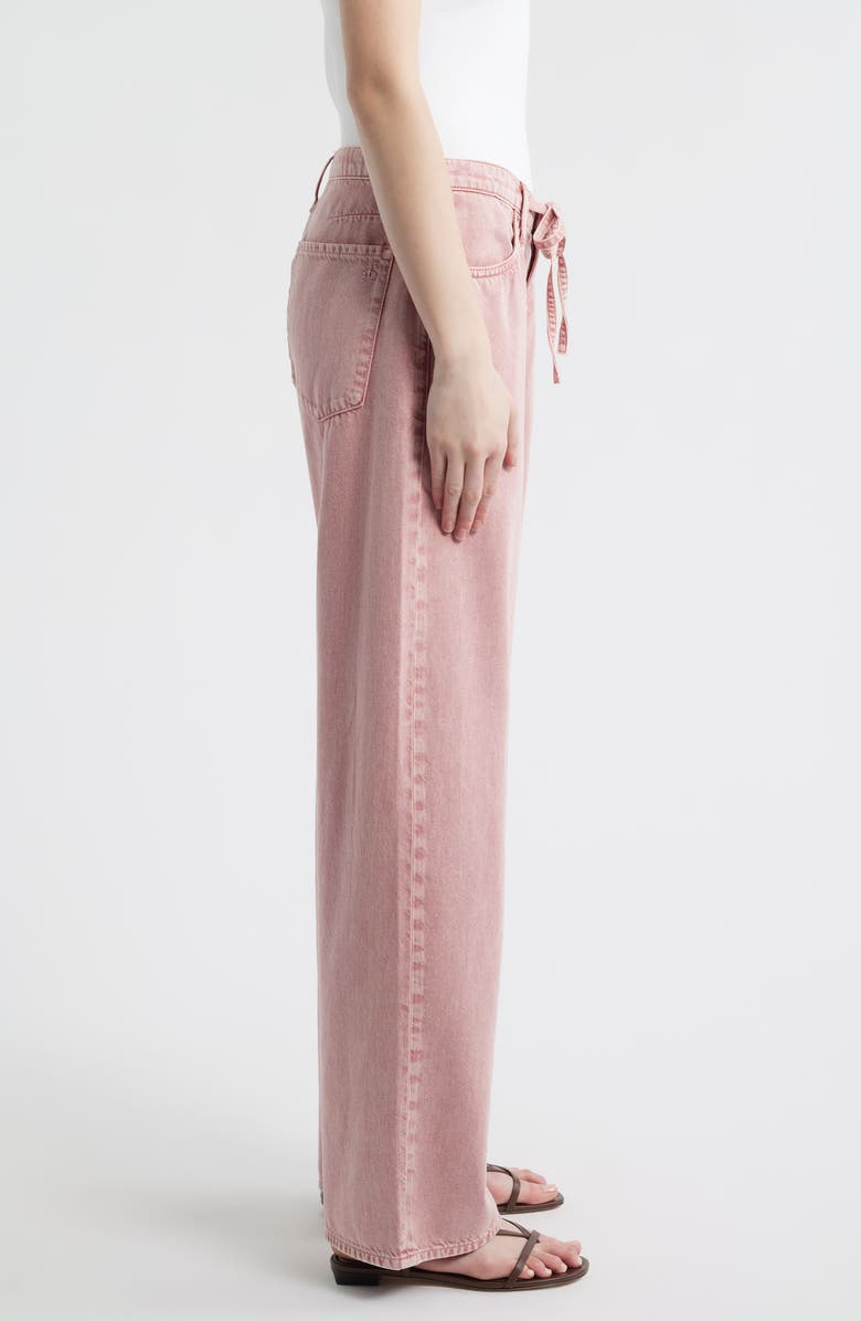 rag & bone Featherweight Phoebe Drawstring Wide Leg Jeans, Alternate, color, Raspbery