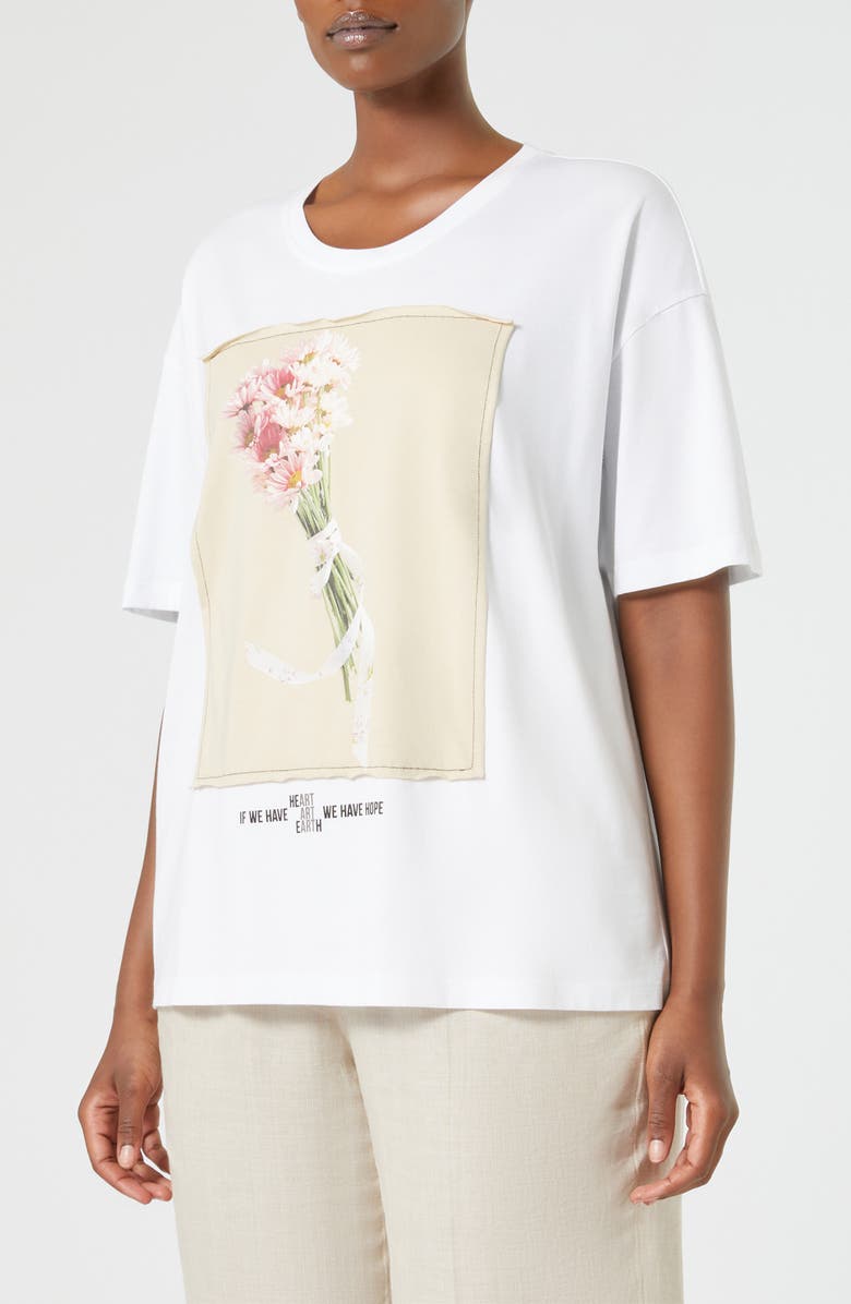 Marina Rinaldi Fennec Graphic T-Shirt, Main, color, Optical White