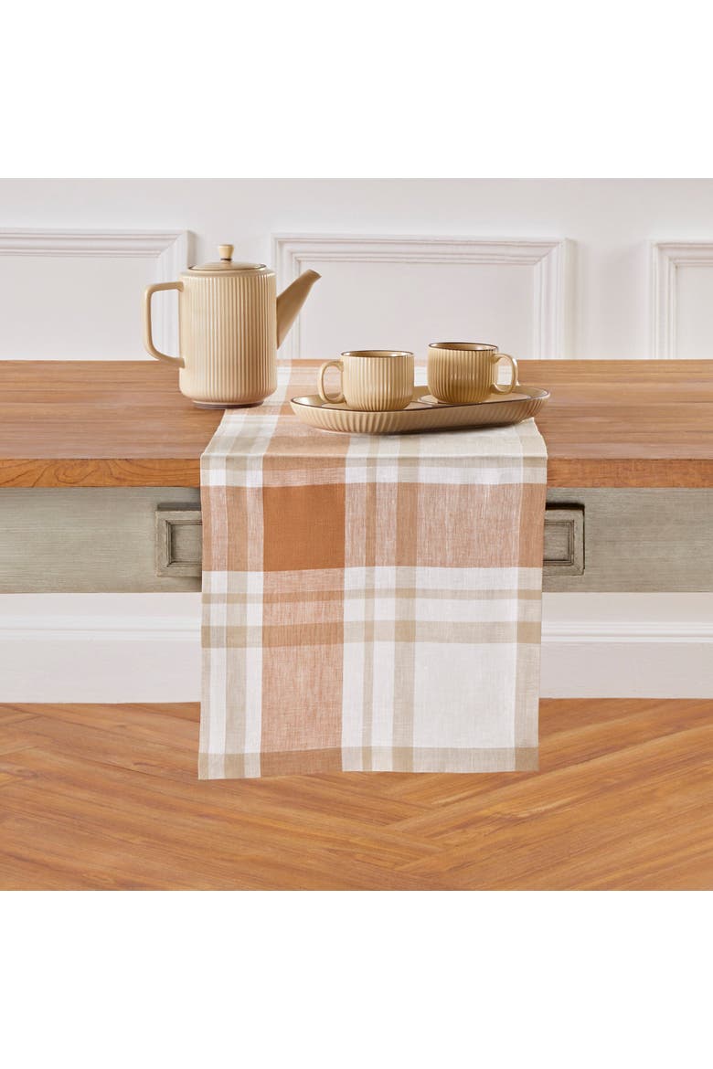 Linen Table Runner - Fall Harvest Plaid, Alternate, color, Fall Harvest
