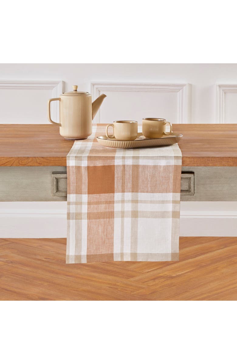 Solino Home Linen Table Runner for Dining Table, Holiday and Everyday Table Decor - Fall Harvest Plaid, Alternate, color, Fall Harvest