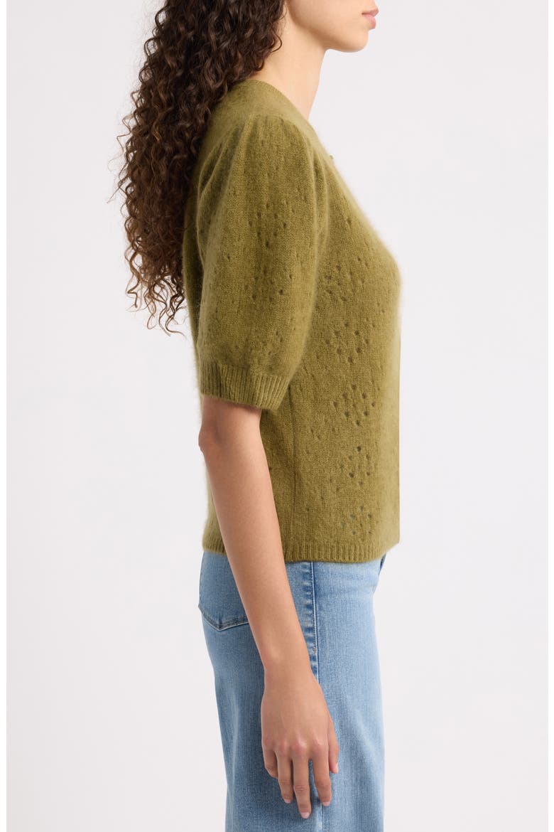 The Wool & Cashmere Airy Cardigan, Alternate, color, DEEP OLIVE