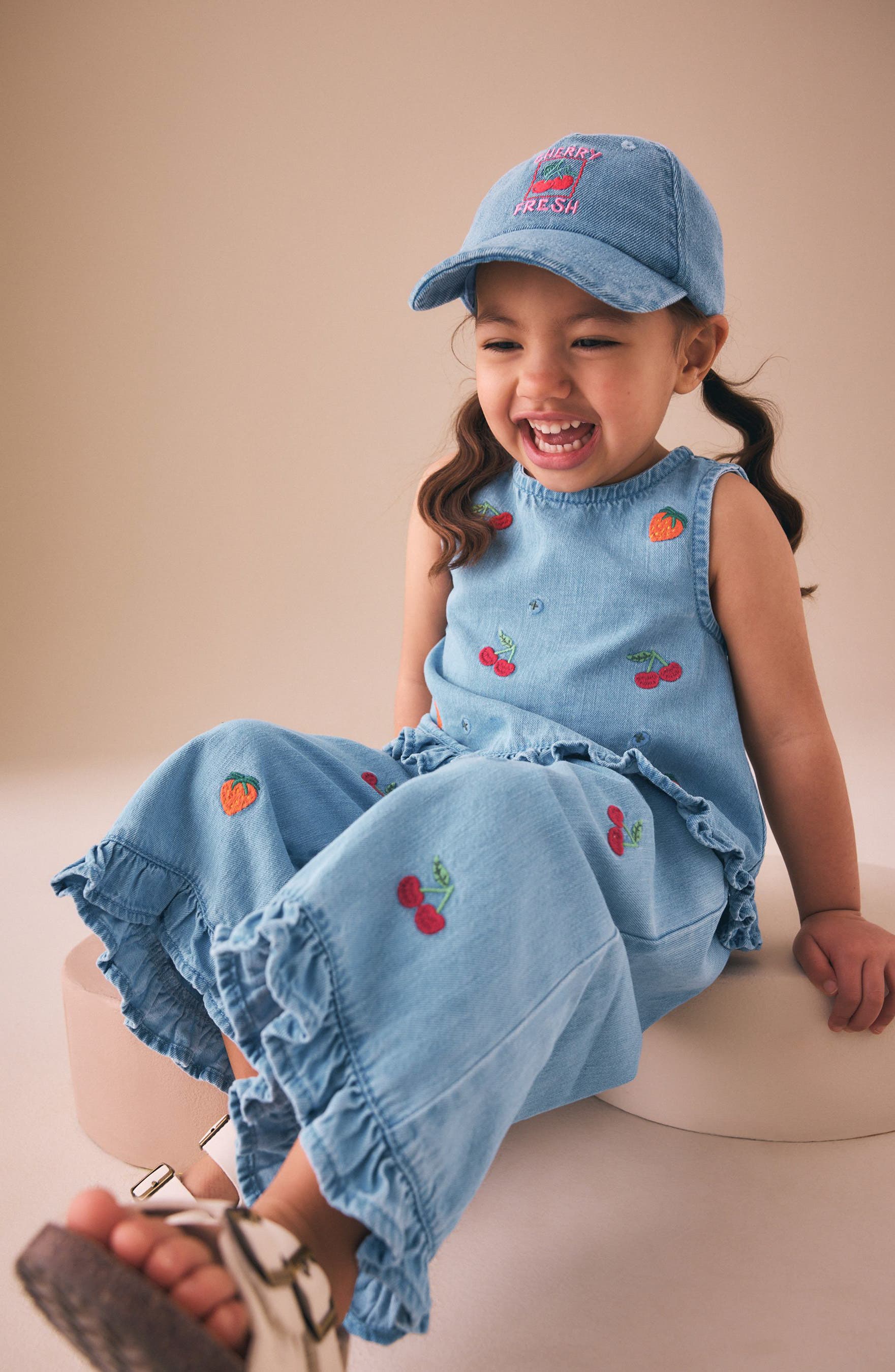 Детские NEXT Kids' Embroidered Denim Tank & Pants Set — фото 5