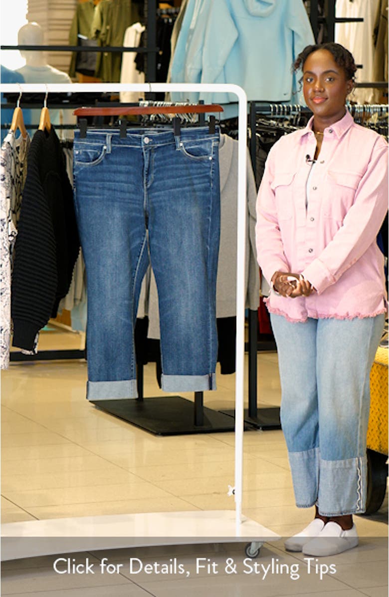 Charlie Cuffed Mid Rise Crop Slim Jeans, sales video thumbnail