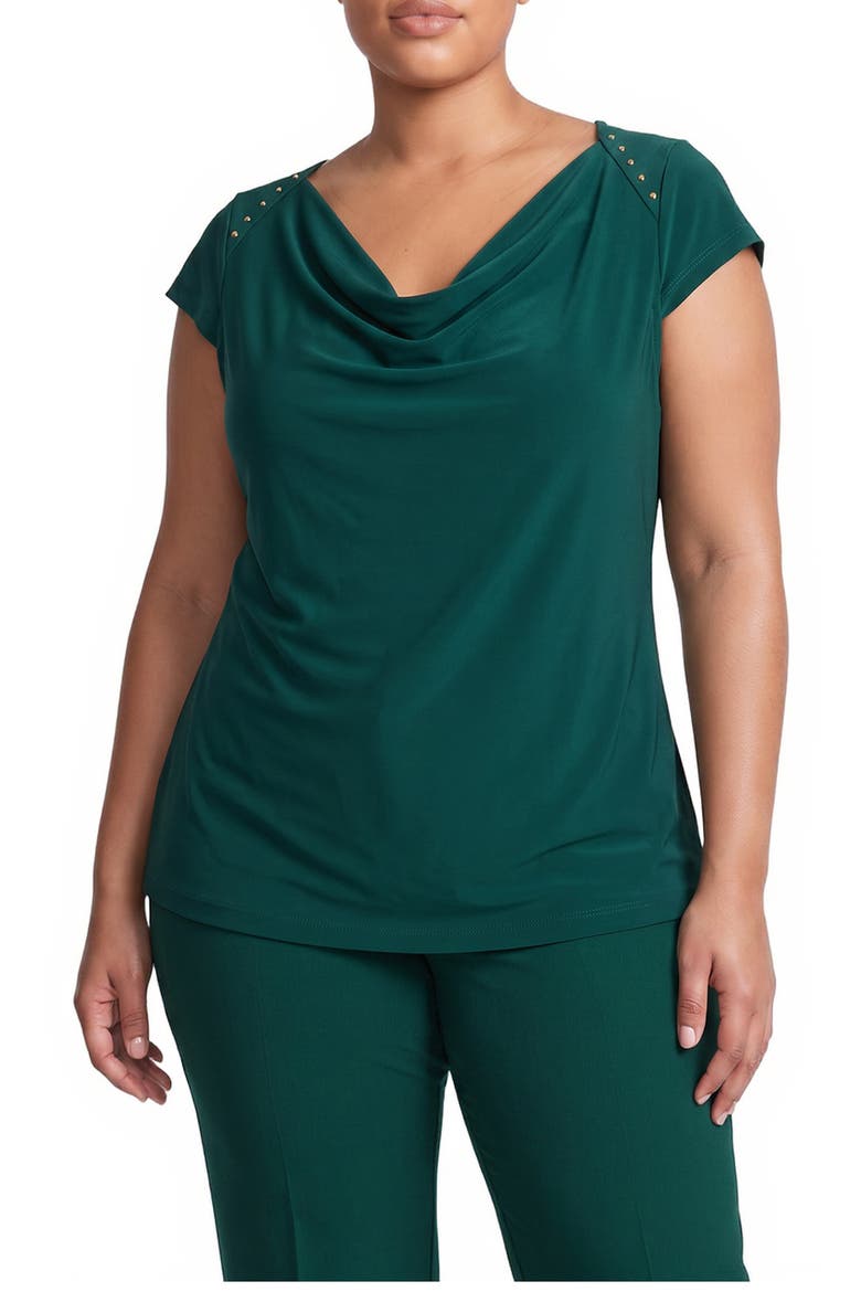 Cowl Neck Cap Sleeve Knit Top, Main, color, EVERGREEN
