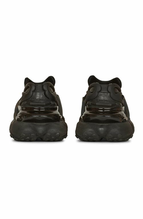 Balmain Neoprene And Leather Low-top Unicorn Sneakers In Black