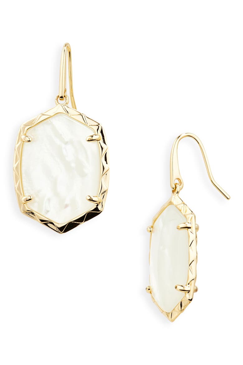 Boxed Daphne Gold Drop Earrings, Main, color, GOLD IVORY MOTHER OF PEARL