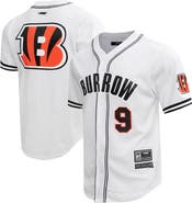 PRO STANDARD Men's Pro Standard Joe Burrow White Cincinnati Bengals Mesh Baseball Button-Up T-Shirt