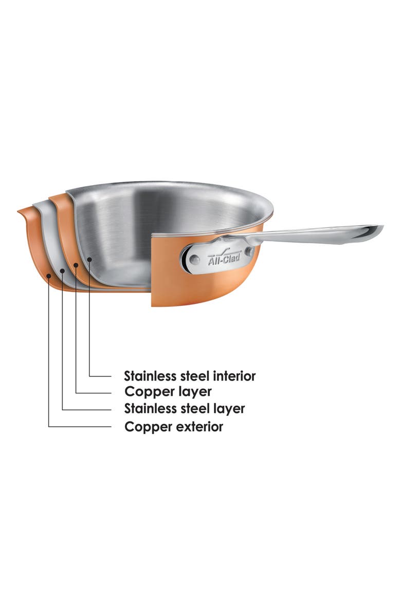 All-Clad c4 Copper 2.5-Quart Saucier, Alternate, color,