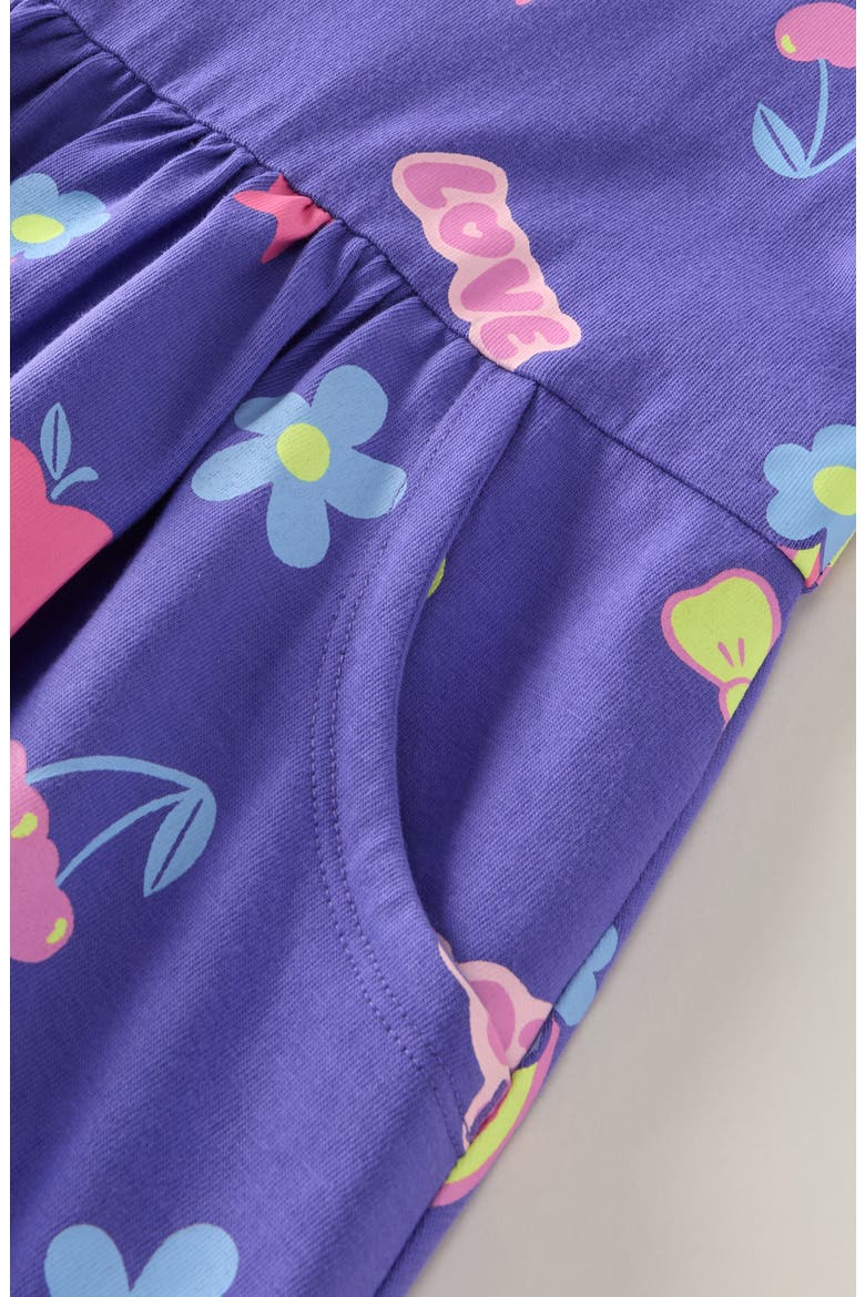 Kids' Print Pocket Dress, Alternate, color, PURPLE OPULENCE STICKER ICONS