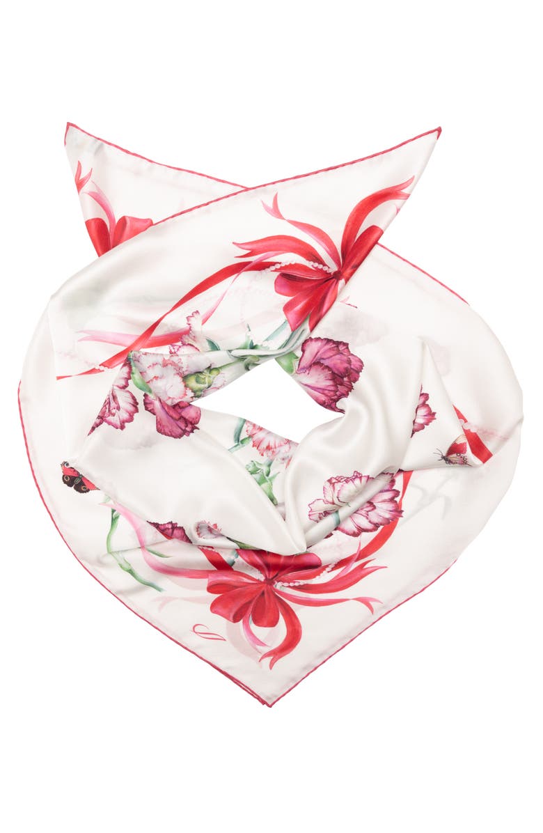 Elizabetta Fior di Mamma - Hand Rolled Silk Foulard for Women, Alternate, color, Red