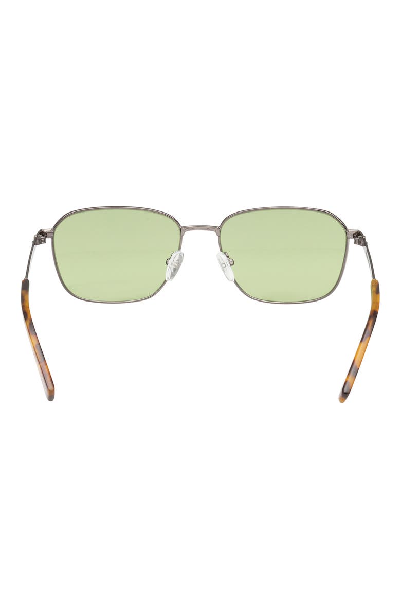 56mm Round Sunglasses, Alternate, color, SHINY DARK NICKELTIN / GREEN