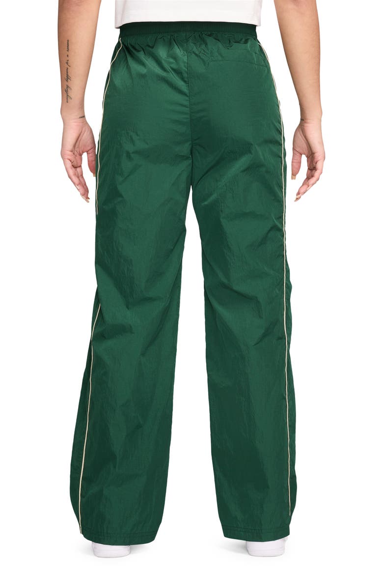 Windrunner Water Repellent High Waist Woven Pants, Alternate, color, GORGE GREEN/ SAIL