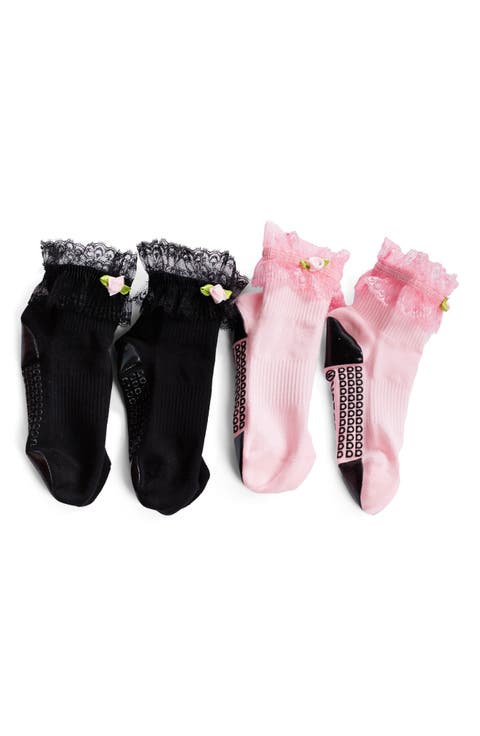 Diana Ruffle Assorted 2-Pack Grip Socks