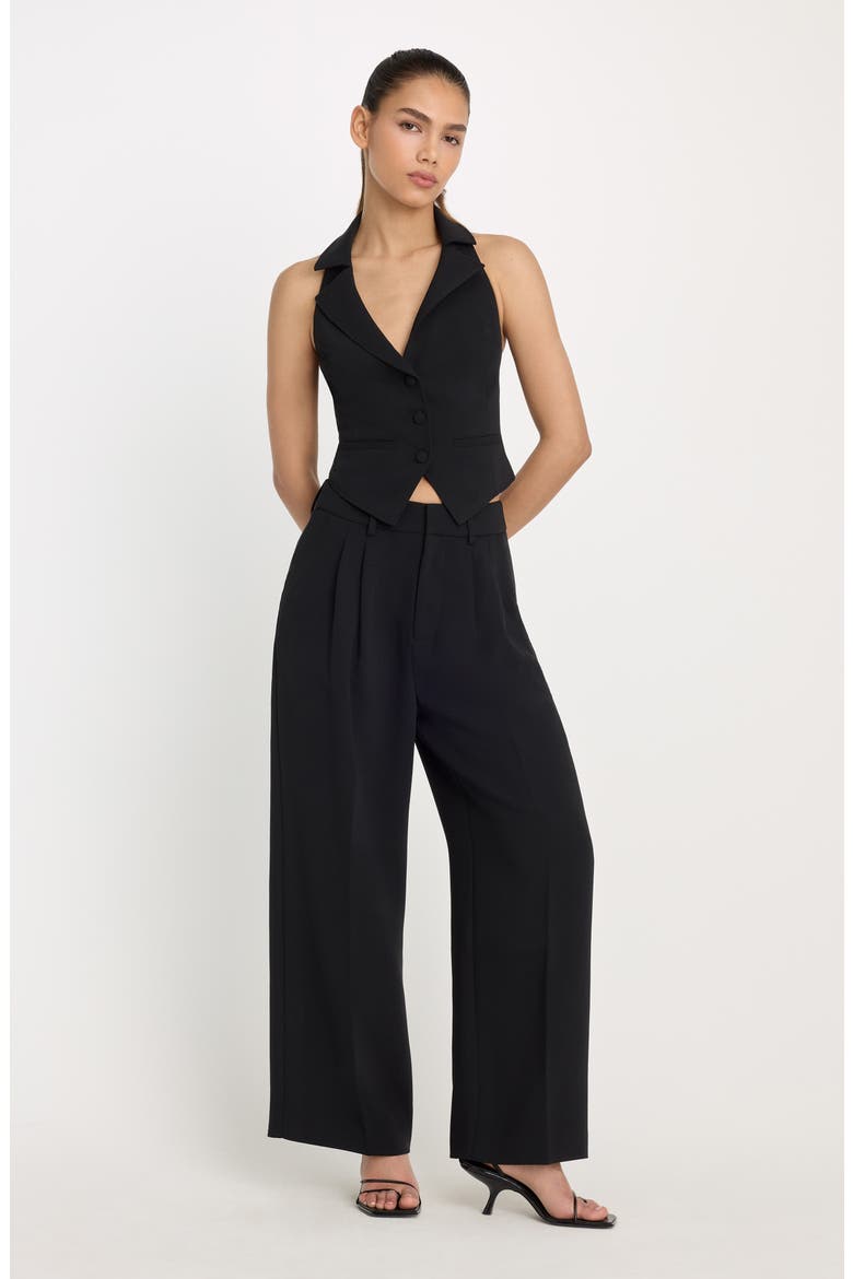 Luxe Suiting Halter Vest, Alternate, color, BLACK001