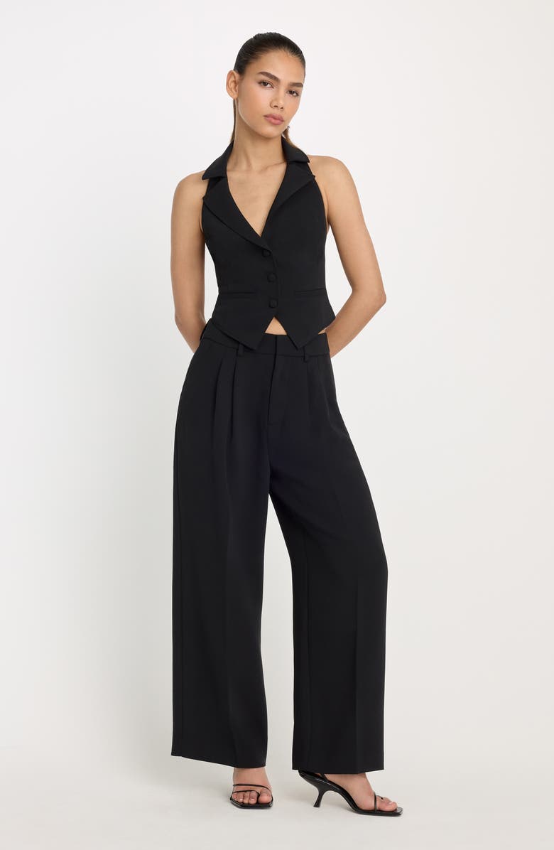 Good American Luxe Suiting Halter Vest, Alternate, color, Black001