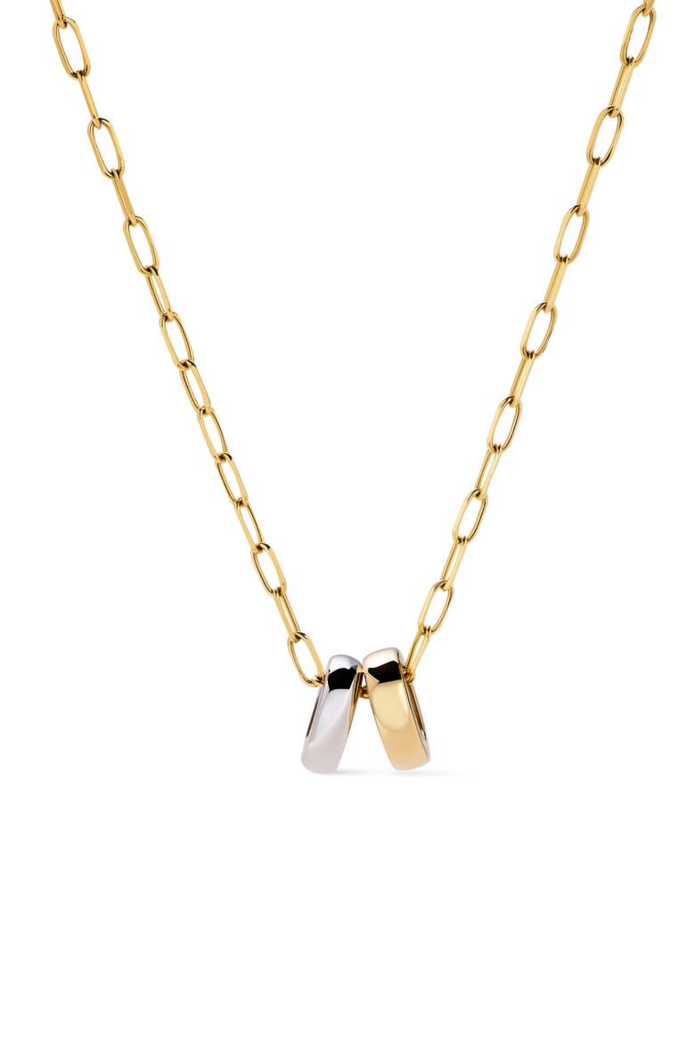 Gold Pendant Necklace - Two Tone Eclipse Necklace, Main, color, Gold