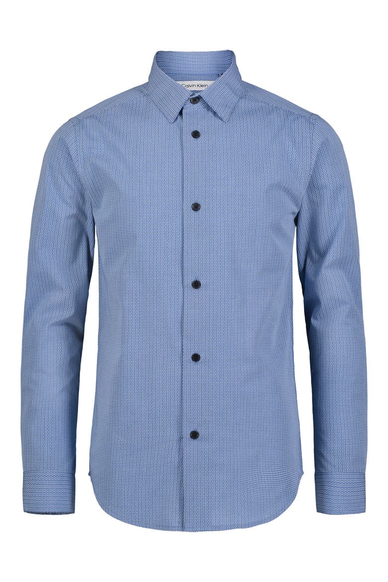 Slim Fit Heather Textured Shirt, Alternate, color, DARK BLUE