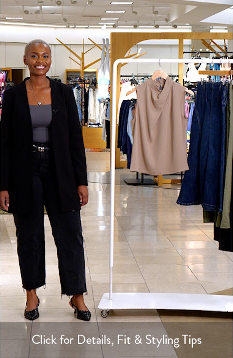 Drape Neck Sleeveless Crepe Top, sales video thumbnail