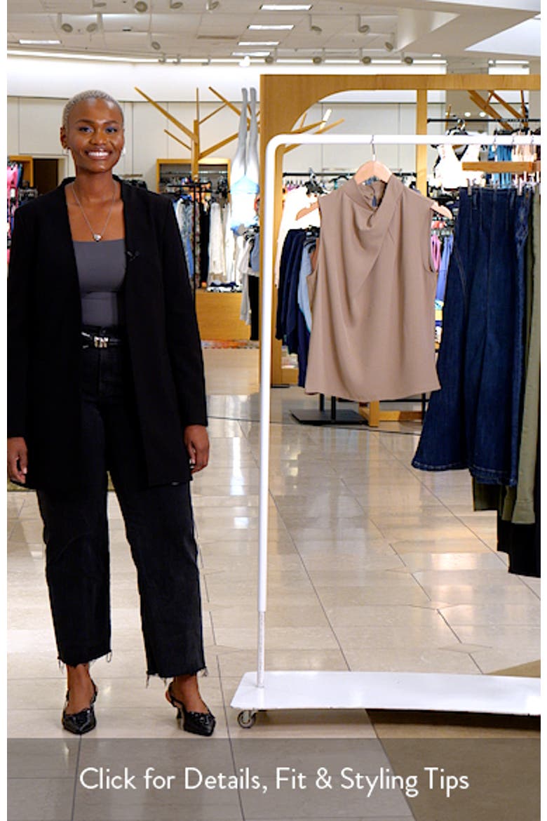 Drape Neck Sleeveless Crepe Top video