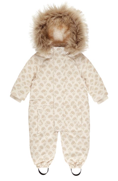 Kids' Ski Faux Fur Trim Hooded Snowsuit (Baby & Toddler)