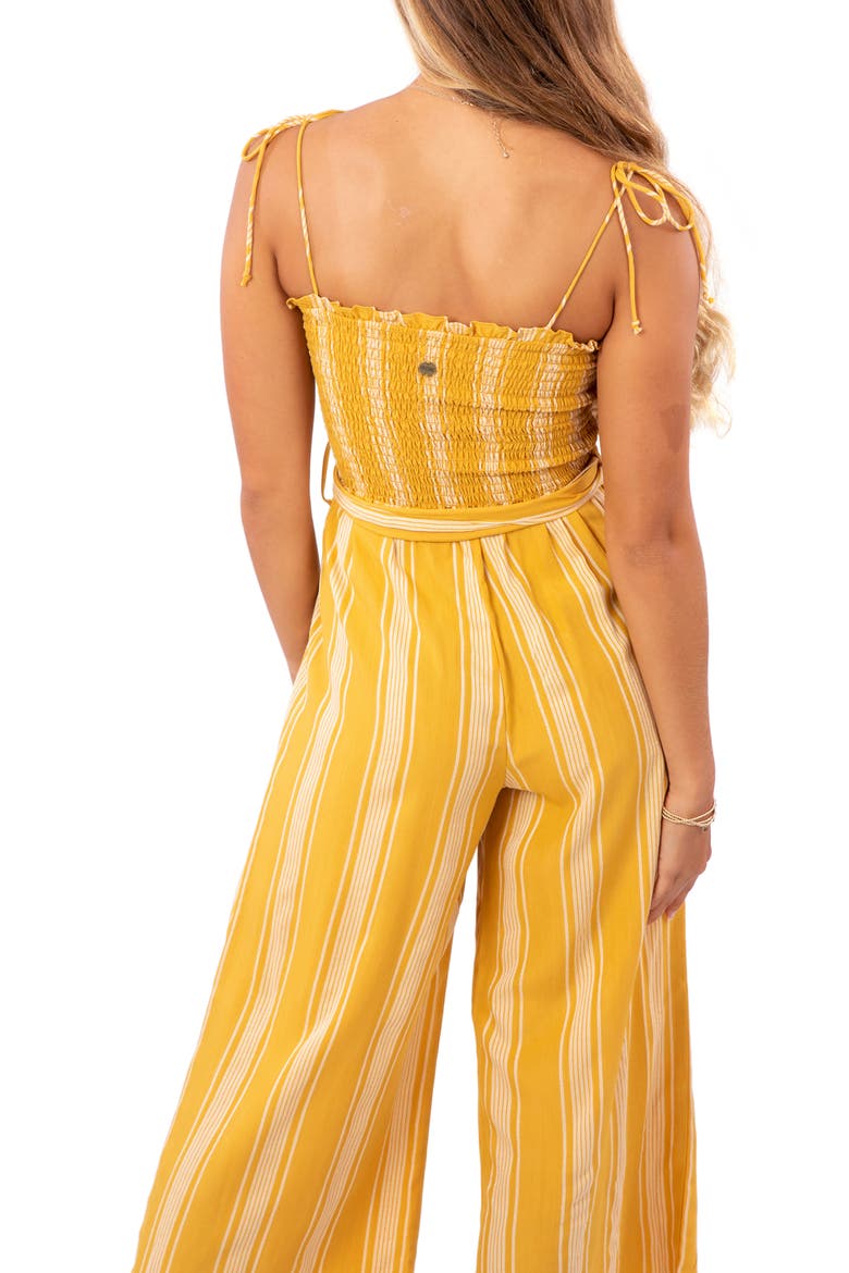 Fiesta Stripe Crop Jumpsuit, Alternate, color, MUSTARD