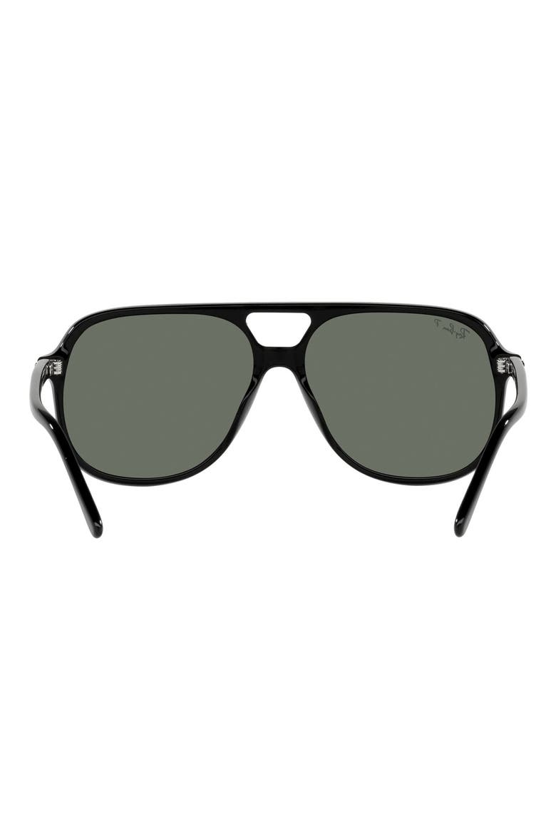 56mm Polarized Square Sunglasses, Alternate, color, BLACK
