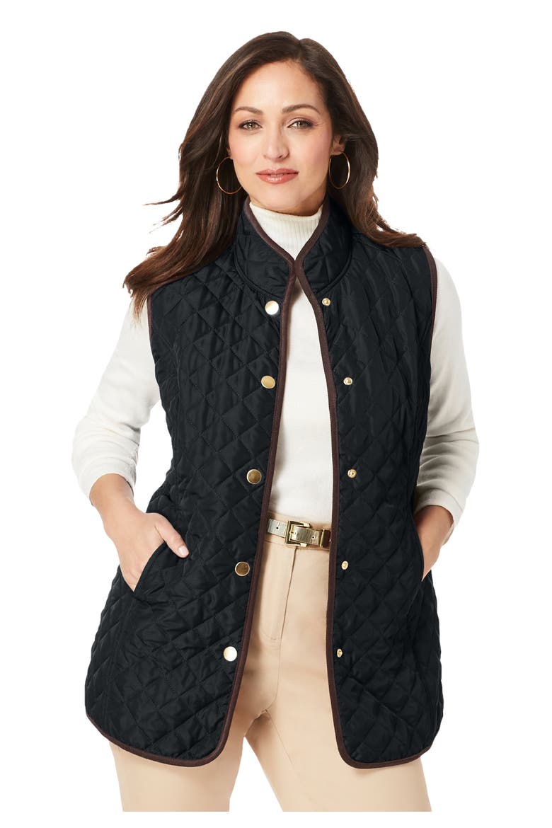 Quilted Vest, Main, color, BLACK
