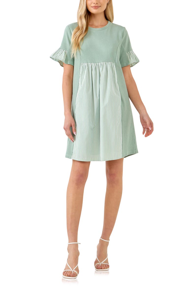 Stripe Knit Dress, Main, color, SAGE