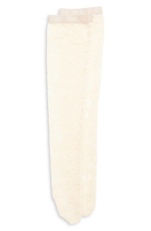 Floral Lace Knee High Socks