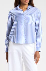 beachlunchlounge Lilah Long Sleeve Button Front Shirt