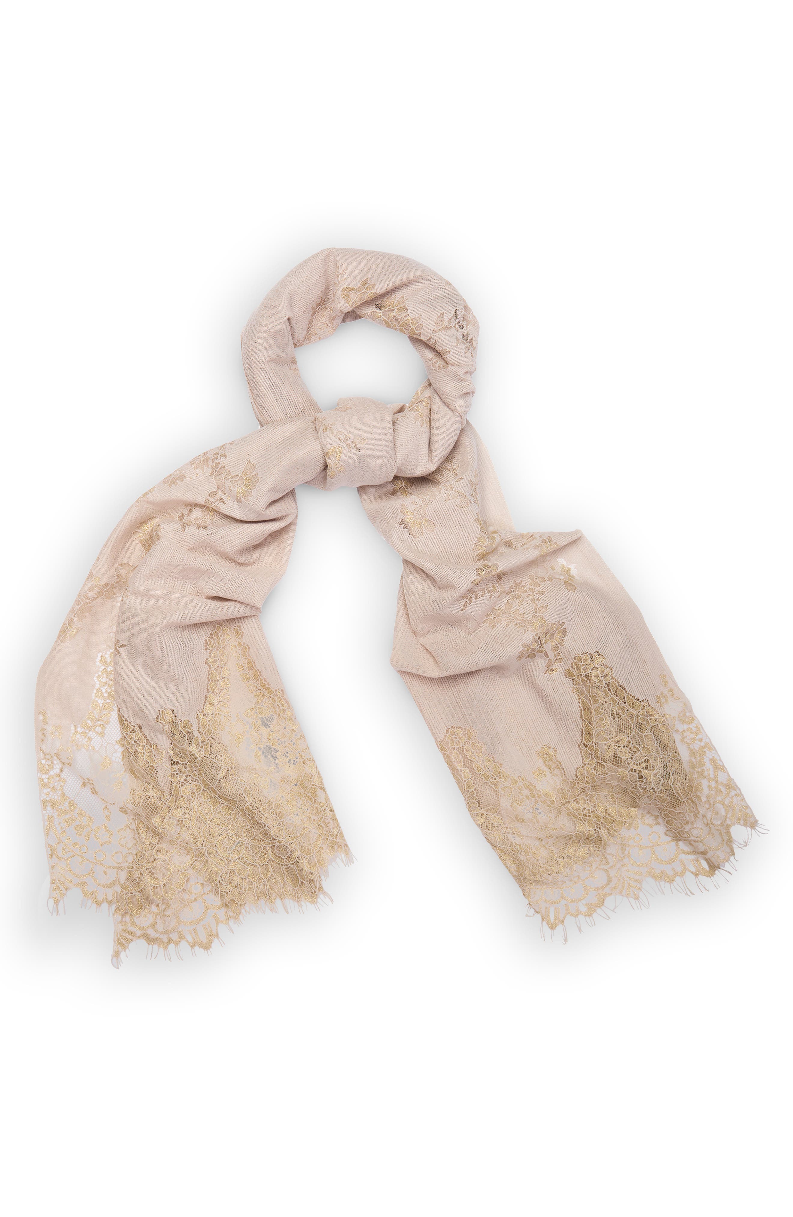 SAACHI Lace Embellished Scarf
