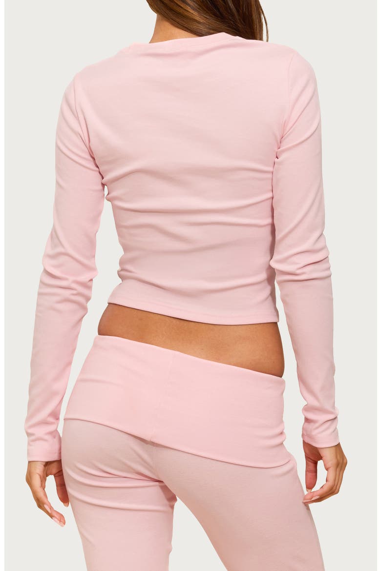 Ivanne Long Sleeve Stretch Cotton Top, Alternate, color, PINK
