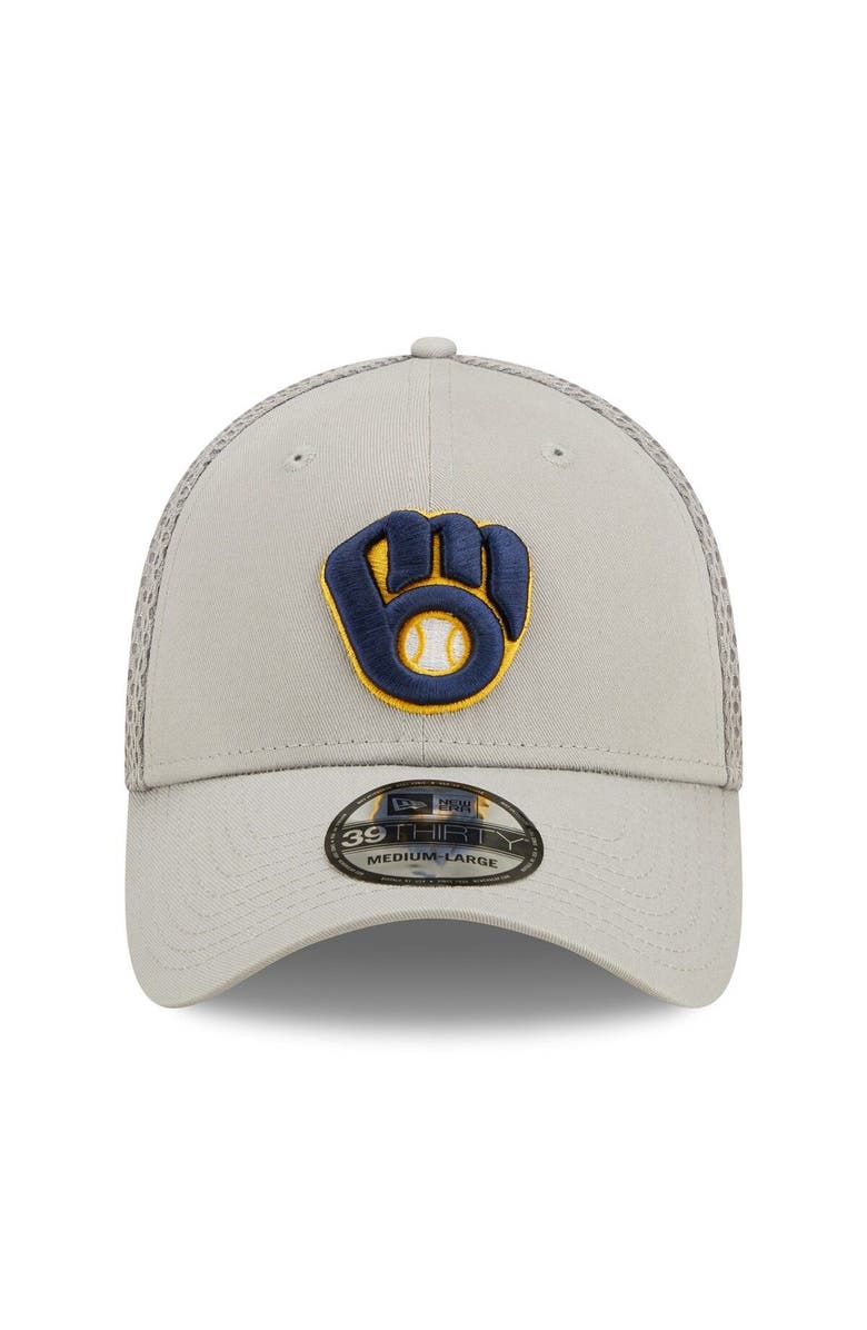 New Era Men's New Era Gray Milwaukee Brewers Team Neo 39THIRTY Flex Hat, Alternate, color, 
