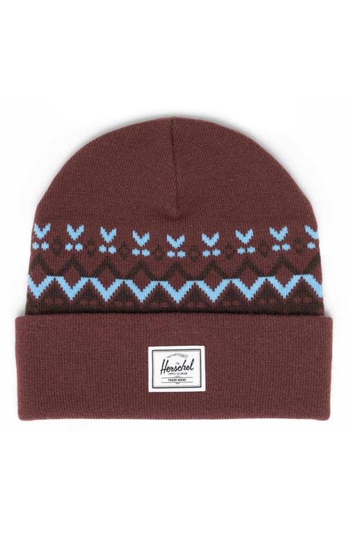 Herschel Supply Co . Elmer Fair Isle Beanie In Burgundy