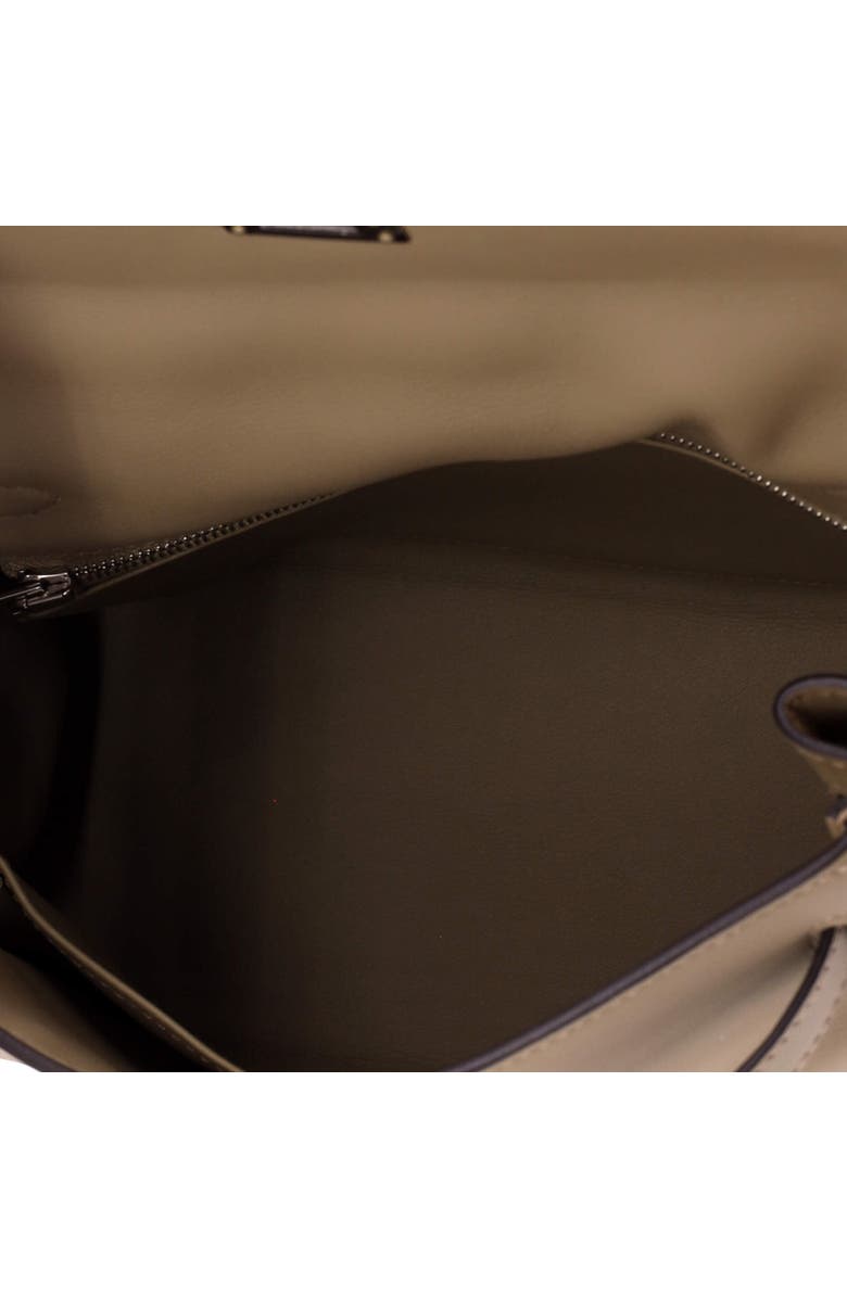 Pre-Owned Hermes Kelly Handbag Brown Swift with Palladium Hardware 25, Alternate, color, Beige Marfa