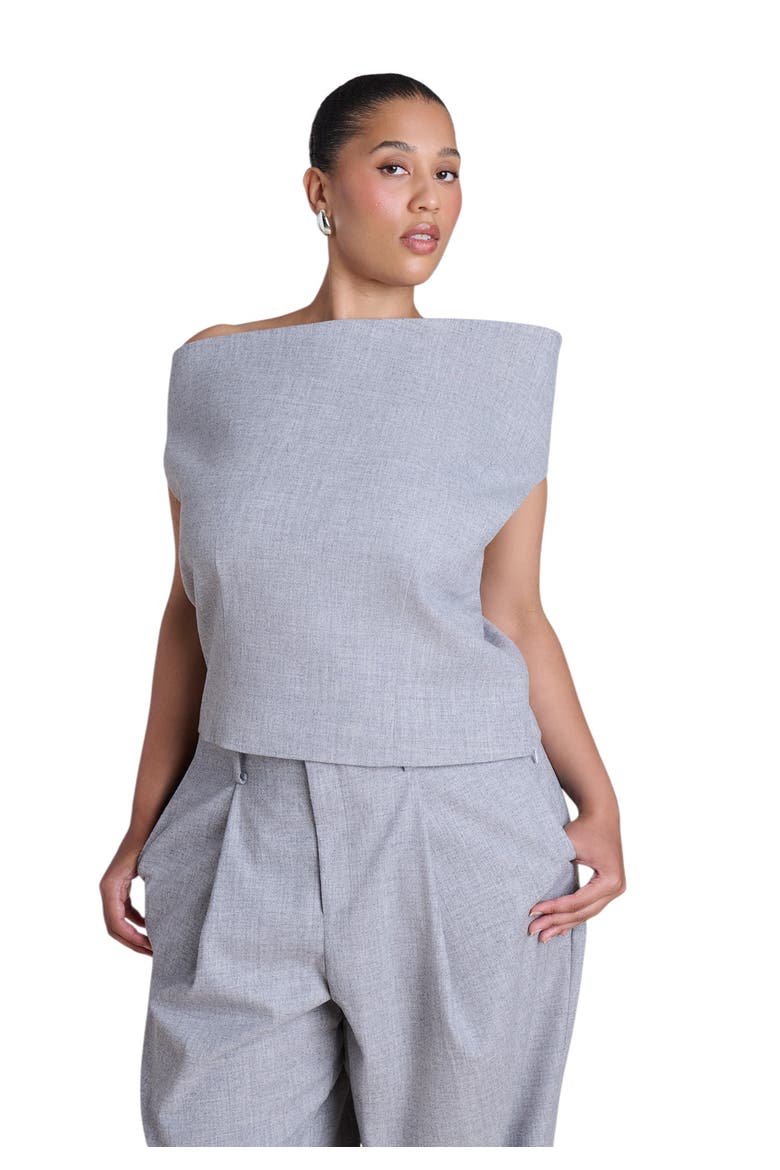Wide Neck Suiting Top, Alternate, color, HEATHER GREY