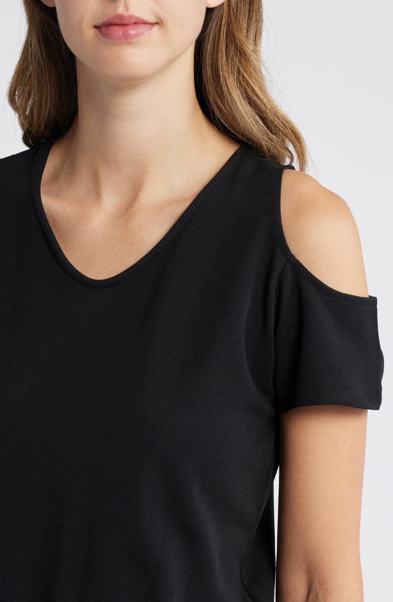 NIKKI LUND Gianna Belted Cold Shoulder Jumpsuit, Alternate, color, Black