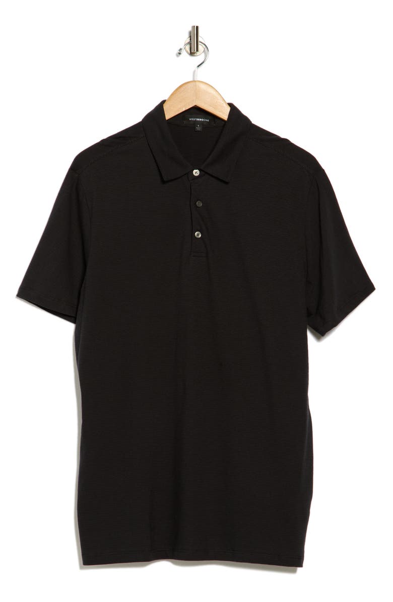 WESTZEROONE Morris Ville Cotton Polo, Alternate, color, Black