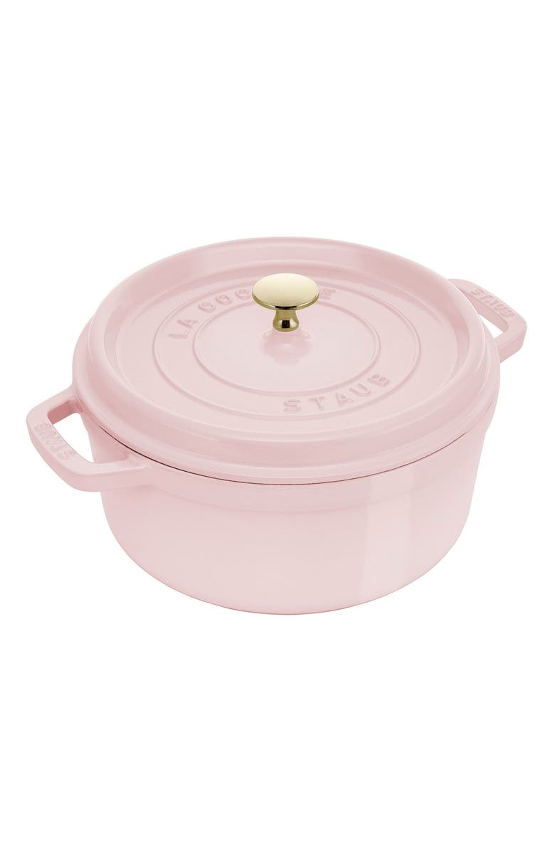 Staub 4-Quart Enameled Cast Iron Dutch Oven, Main, color, Peony Pink