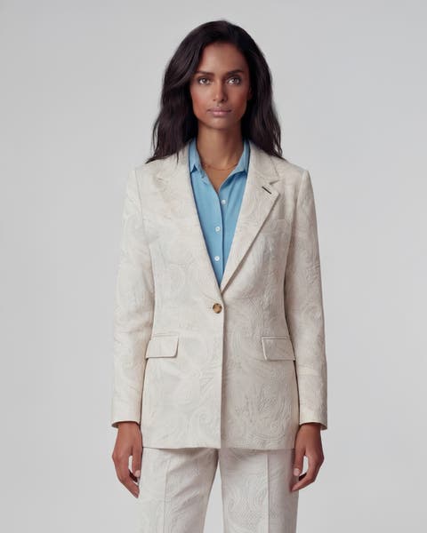 Crochet Paisley Womens Tailored Blazer