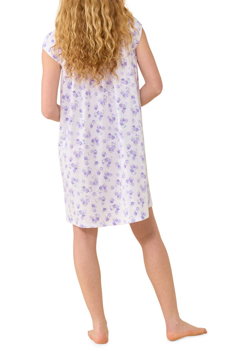 Eileen West Floral Cotton Short Nightgown, Alternate, color, White/ Floral