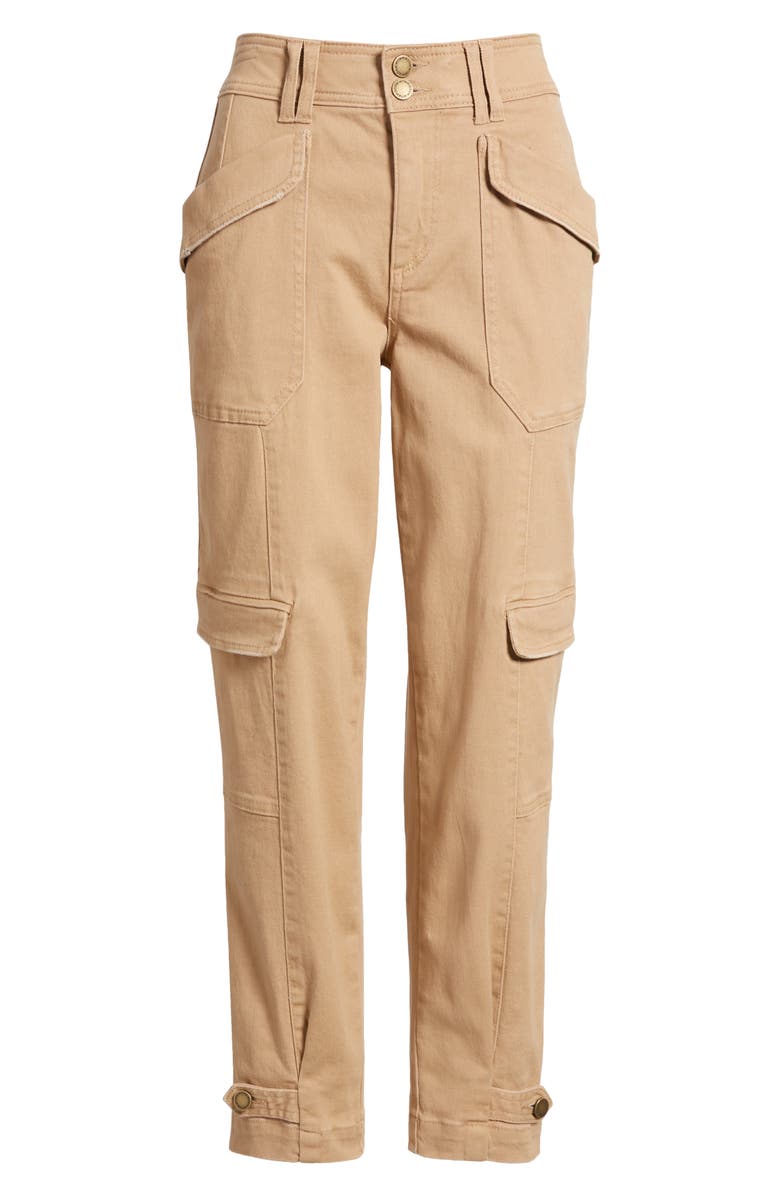 Wit & Wisdom 'Ab'Solution High Waist Ankle Tapered Twill Cargo Pants, Alternate, color, Warm Sand