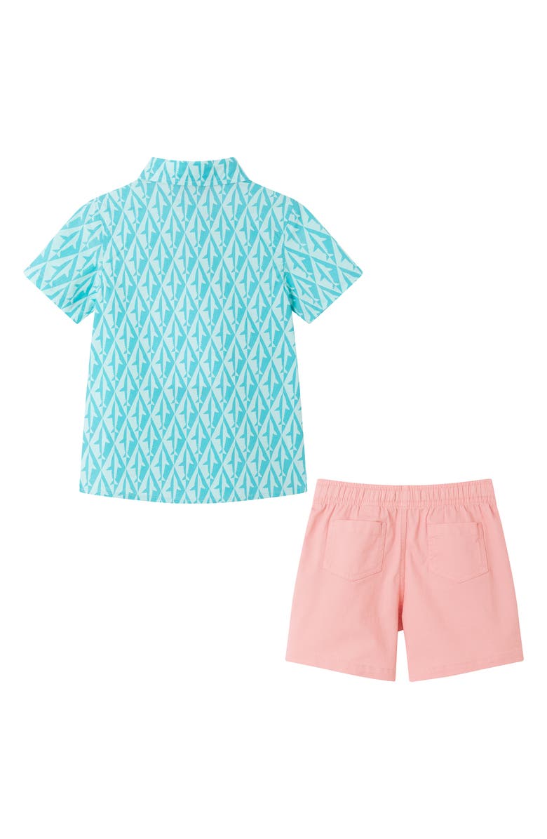 Andy & Evan Kids' Seersucker Short Sleeve Button-Up Shirt & Shorts Set, Alternate, color, 