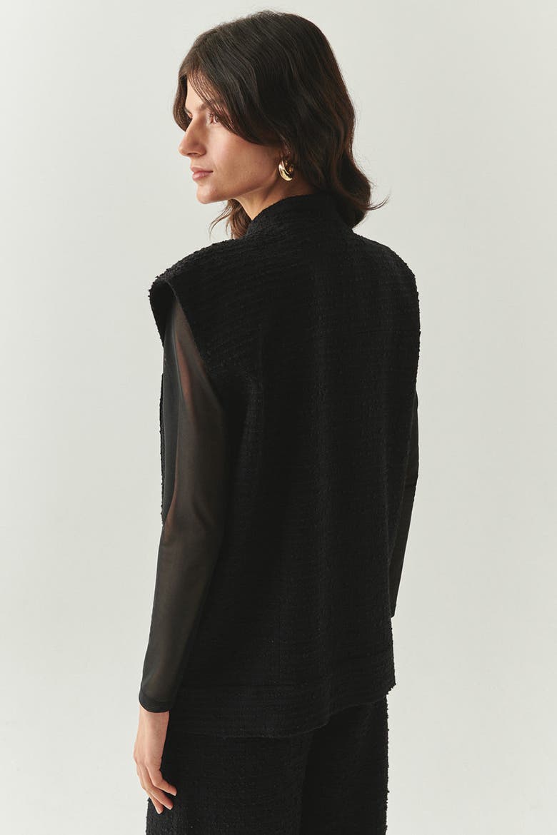 Goldie High Neck Vest, Alternate, color, BLACK