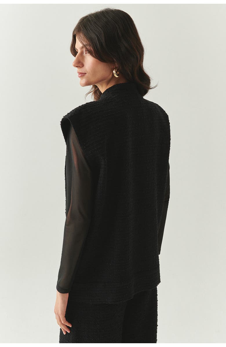 Exquise Goldie High Neck Vest, Alternate, color, Black