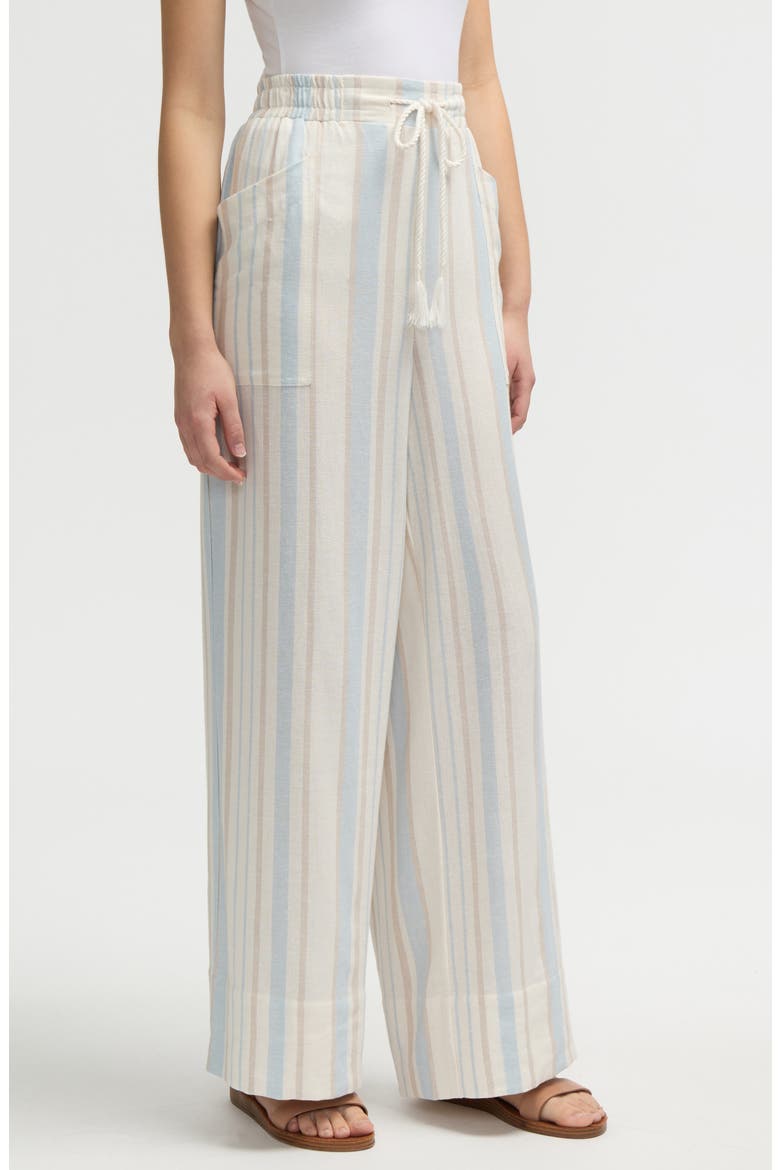 Wide Leg Pants, Alternate, color, BLUE NATURAL STRIPE