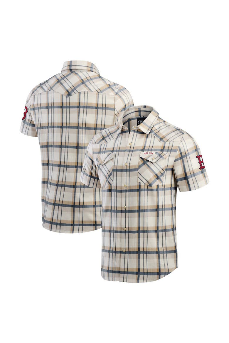 Men's Darius Rucker Collection by Fanatics Navy Boston Red Sox Plaid Full-Snap Shirt, Main, color, Navy