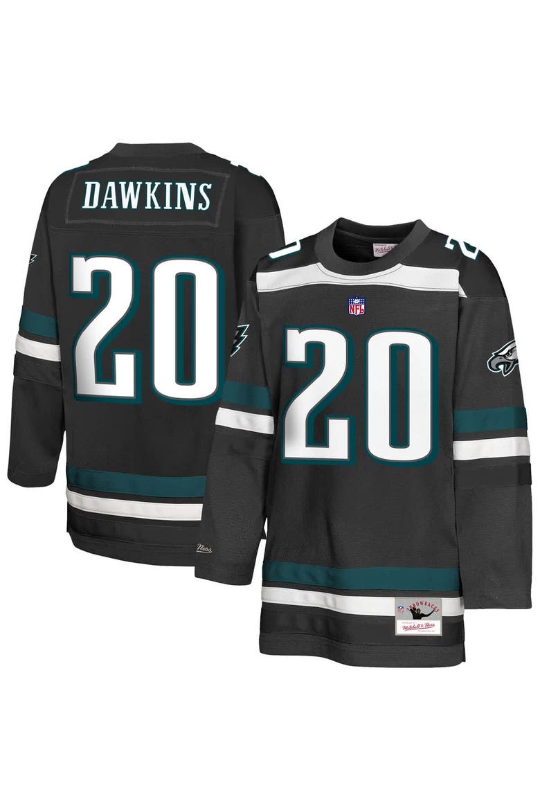 Youth Mitchell & Ness Brian Dawkins Black Philadelphia Eagles Hockey Fashion Jersey, Main, color, Black