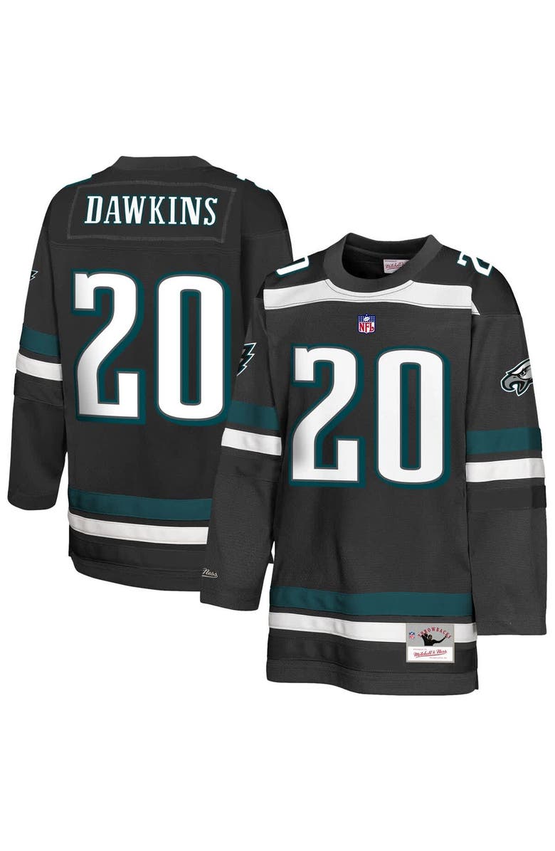 Mitchell & Ness Youth Mitchell & Ness Brian Dawkins Black Philadelphia Eagles Hockey Fashion Jersey, Main, color, Black